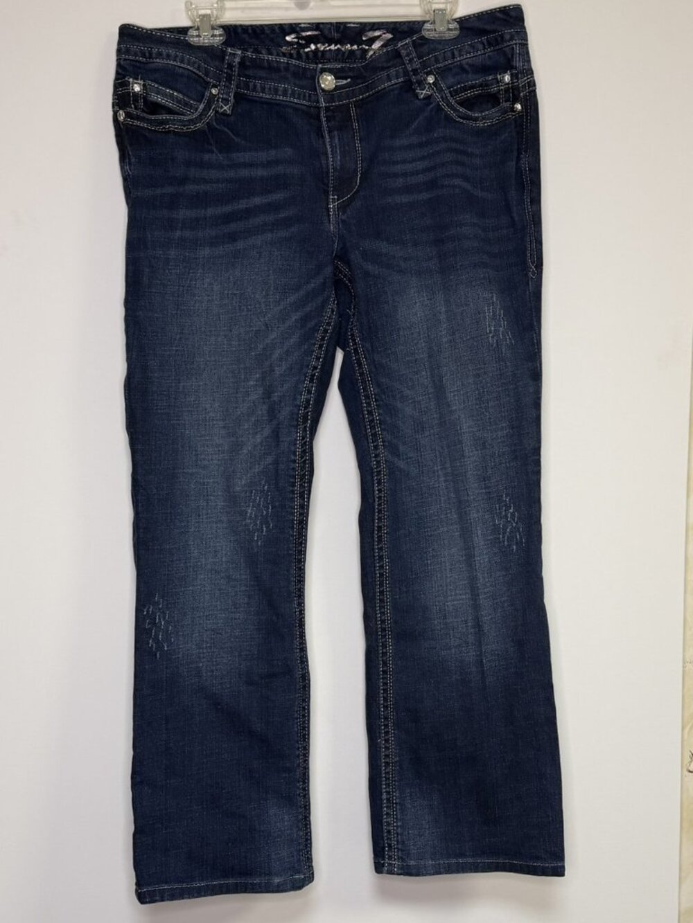 Seven7 Demin Straight Leg Jeans with Sparke Detail - Size 16/29